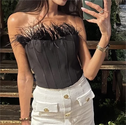 Feather Corset Top